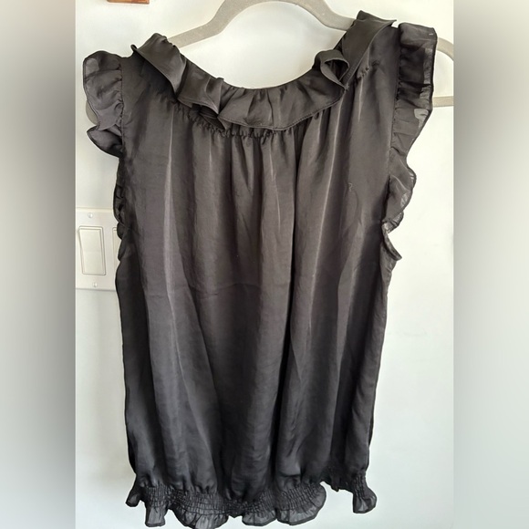 Women's Black Ruffle Top - Picture 3 of 5